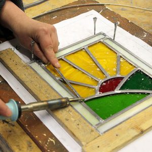 Soldering - Stained Glass workshop - Llandysul