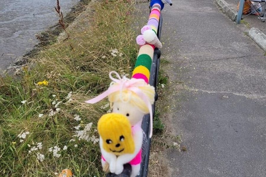 Burry Port yarn bombers-b9a9f407
